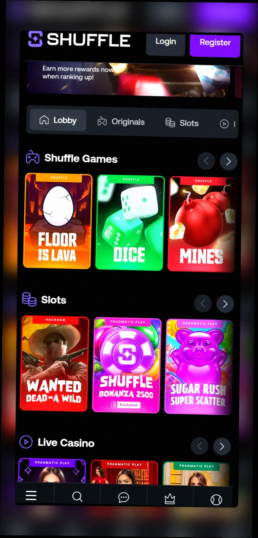 Shuffle Casino mobile Lietuva
