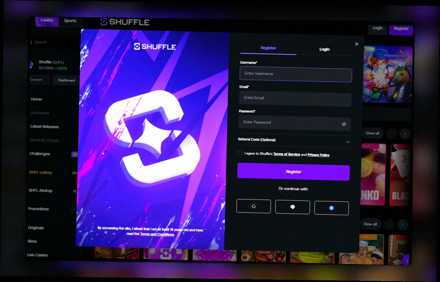 Shuffle Casino register Lietuva